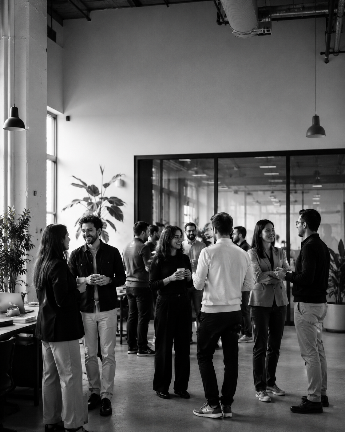 Founders meeting at a cross-border business gathering